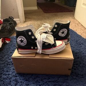 Converse Chuck High-Top “Sketch”Sneakers - Black and White